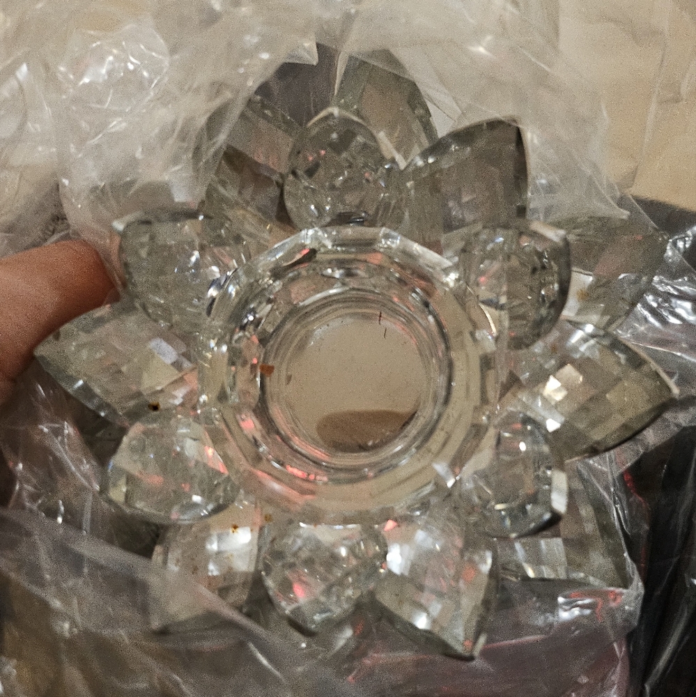 Shannon Crystal 9" Prism Pillar Candle Holder